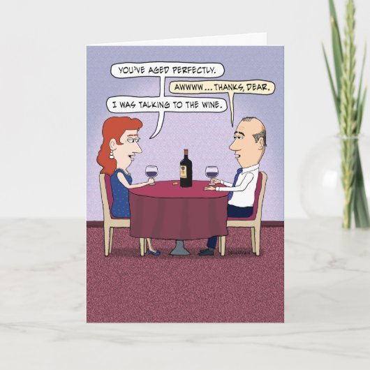 完全におもしろい熟成したワイン誕生日 カード (正面)