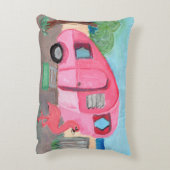 完全にかわいいピンク50代のビーチトレーラー アクセントクッション (裏面(縦))