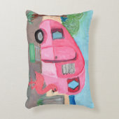 完全にかわいいピンク50代のビーチトレーラー アクセントクッション (正面(垂直))