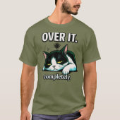 「完全にどうでもいい」猫 ミニマル・バーンアウト Tシャツ (正面)