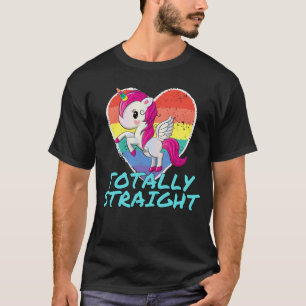 完全にまっすぐなユニコーンシャツ – おもしろいデザイン Tシャツ