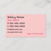 完全にカスタマイズ可能でかわいいパン屋の店カード 名刺 (裏面)