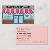完全にカスタマイズ可能でかわいいパン屋の店カード 名刺 (正面/裏面)