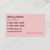 完全にカスタマイズ可能でかわいいパン屋の店カード 名刺 (裏面)