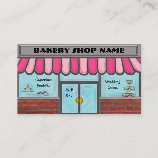 完全にカスタマイズ可能でかわいいパン屋の店カード 名刺 (正面)