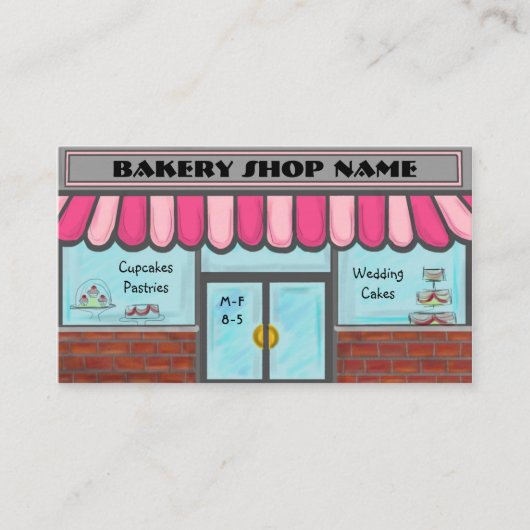 完全にカスタマイズ可能でかわいいパン屋の店カード 名刺 (正面)