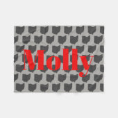 完全にカスタマイズ可能なオハイオ州ペット毛布 フリースブランケット (正面(横))