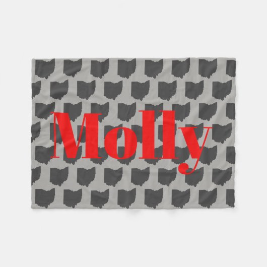 完全にカスタマイズ可能なオハイオ州ペット毛布 フリースブランケット (正面(横))