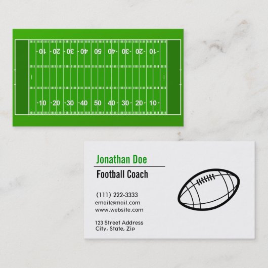 完全にカスタマイズ可能なサッカーコーチの名刺 名刺 (正面/裏面)