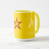 完全にカスタマイズ可能なスタイリッシュブランドイエローコンボ マグカップ (正面右)