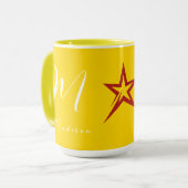 完全にカスタマイズ可能なスタイリッシュブランドイエローコンボ マグカップ (正面左)