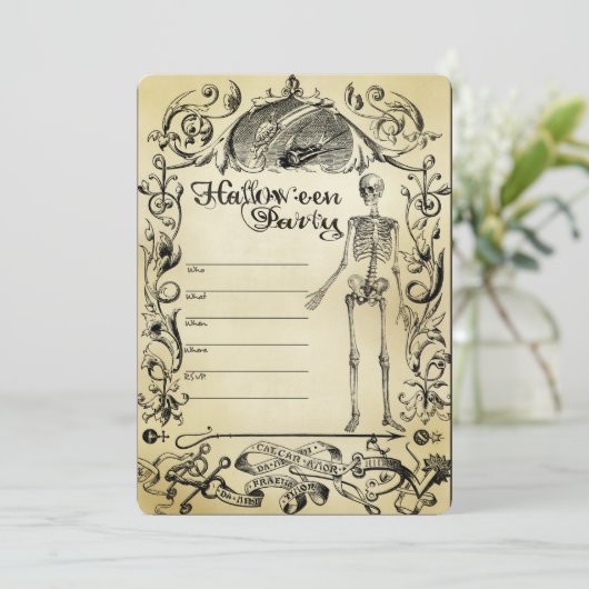 完全にカスタマイズ可能なハローウィンパーティ招待状 招待状 (スタンド正面)