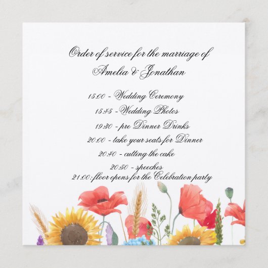 完全にカスタマイズ可能なプログラム/式次序 プログラム (正面)