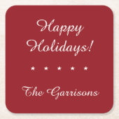 完全にカスタマイズ可能な休日コースター スクエアペーパーコースター (正面)