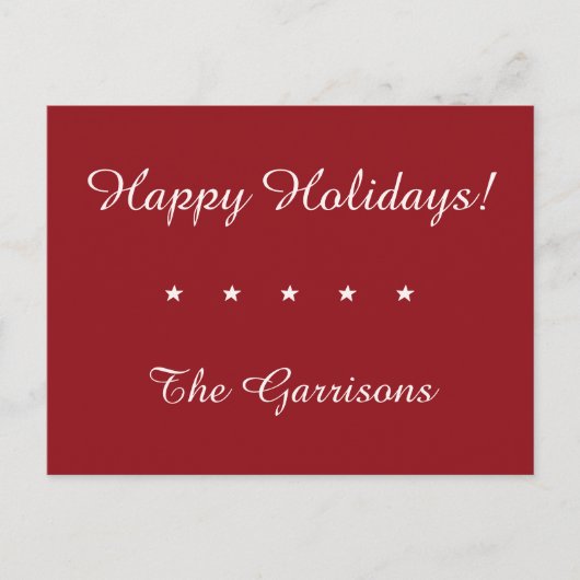 完全にカスタマイズ可能な休日テーブルカード シーズンポストカード (正面)