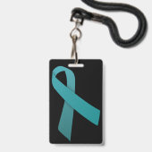 完全にカスタマイズ可能な卵巣がんバッジ バッジ (裏面（ネックストラップ付）)