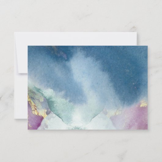 完全にカスタマイズ可能な天上結婚式RSVP 出欠カード (裏面)