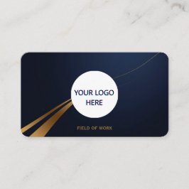 完全にカスタマイズ可能な深いブルーと金ゴールド 名刺