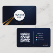 完全にカスタマイズ可能な深いブルーと金ゴールド 名刺 (正面/裏面)