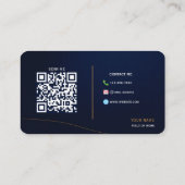 完全にカスタマイズ可能な深いブルーと金ゴールド 名刺 (裏面)