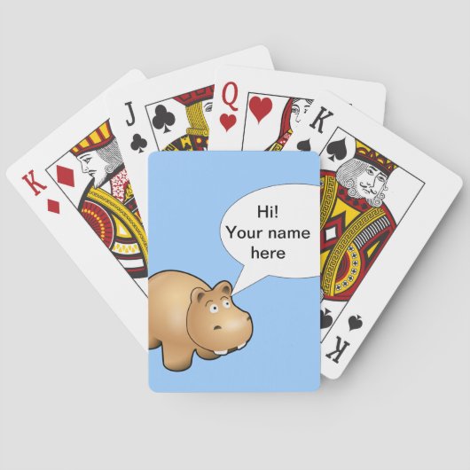 完全にカスタマイズ可能な漫画のカバ トランプ (裏面)