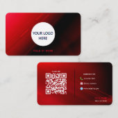 完全にカスタマイズ可能な赤と黒 名刺 (正面/裏面)
