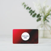 完全にカスタマイズ可能な赤と黒 名刺 (スタンド正面)