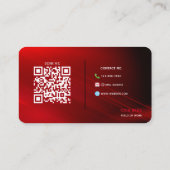 完全にカスタマイズ可能な赤と黒 名刺 (裏面)