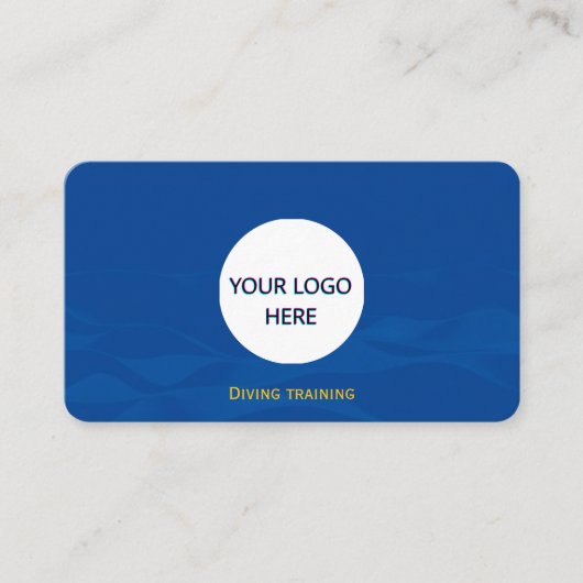 完全にカスタマイズ可能な青い波 名刺 (正面)