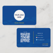 完全にカスタマイズ可能な青い波 名刺 (正面/裏面)