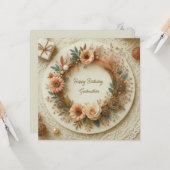 完全にカスタマイズ可能なBohoフローラリース カード (正面/裏面インサイチュ)