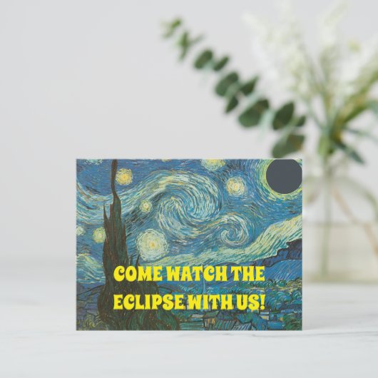 完全にカスタマイズ可能なECLIPSEパーティの招待状 インビテーションポストカード (スタンド正面)