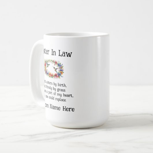 完全にカスタム義理の姉妹のいとこ等Bestie Mug コーヒーマグカップ (正面左)