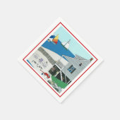 完全にカラフル新しいイングランド海岸 スタンダードカクテルナプキン (角)