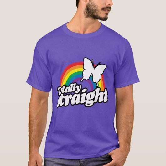 完全にストレートな蝶 - 白.png tシャツ (正面)