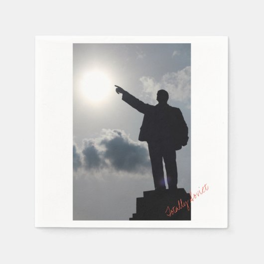 完全にソ連ポインティングレニン紙ナプキン スタンダードカクテルナプキン (正面)