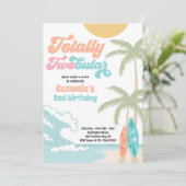 完全にツーブラー サーフボード ビーチ 2歳の誕生日 招待状 (スタンド正面)