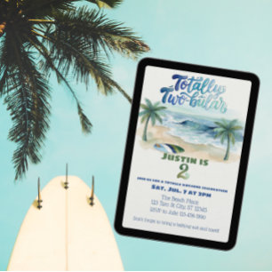 完全にトゥーブラー、サーフィン2歳の誕生日 招待状
