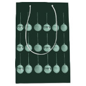 完全にバブルしたクリスマスオーナメントのベクトルデザイン ミディアムペーパーバッグ (正面)