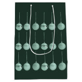 完全にバブルしたクリスマスオーナメントのベクトルデザイン ミディアムペーパーバッグ (裏面)