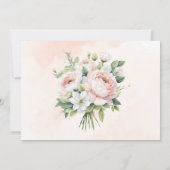 完全にピンクの牡丹フローラは日付カードを保存 招待状 (裏面)