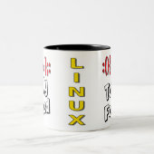 完全にフォークされた – Fork Bomb - Gnu Linuxテーマ ツートーンマグカップ (中央)