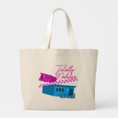 完全にモジュール型のレトロポータブル教室モットー ラージトートバッグ (裏面)