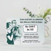 完全にレトロで楽しい50歳の誕生日パーティー 招待状 (スタンド正面)