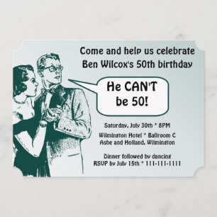 完全にレトロで楽しい50歳の誕生日パーティー 招待状