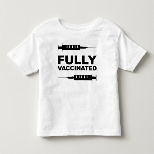 完全にワクチン接種済み 子供用トップス トドラーTシャツ (正面)