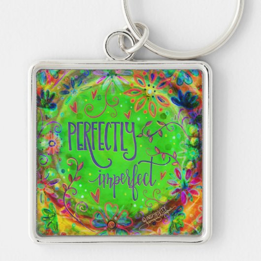 完全に不完全なおもしろいフローラ緑のインスピレーション キーホルダー (正面)