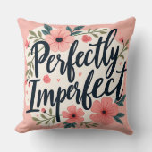 完全に不完全なフローラタイポグラフィ引用文 クッション (正面)