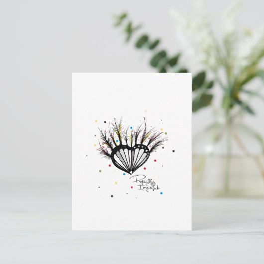 完全に不完全な愛ハートイラストレーション ポストカード (スタンド正面)