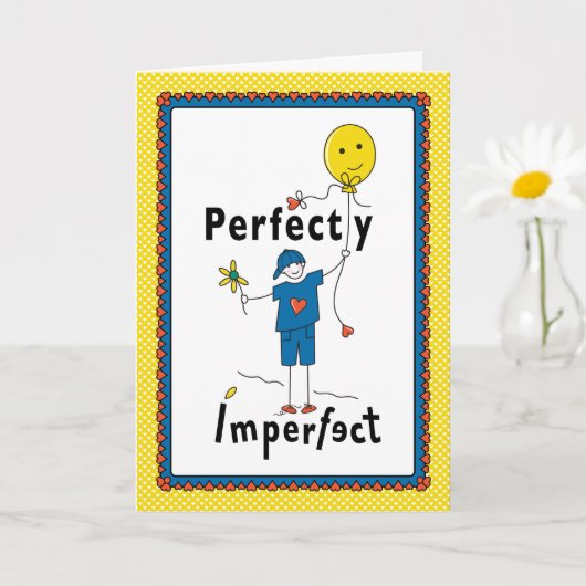 完全に不完全な2B_グリーティングカード5"x7" カード (小さな植物)